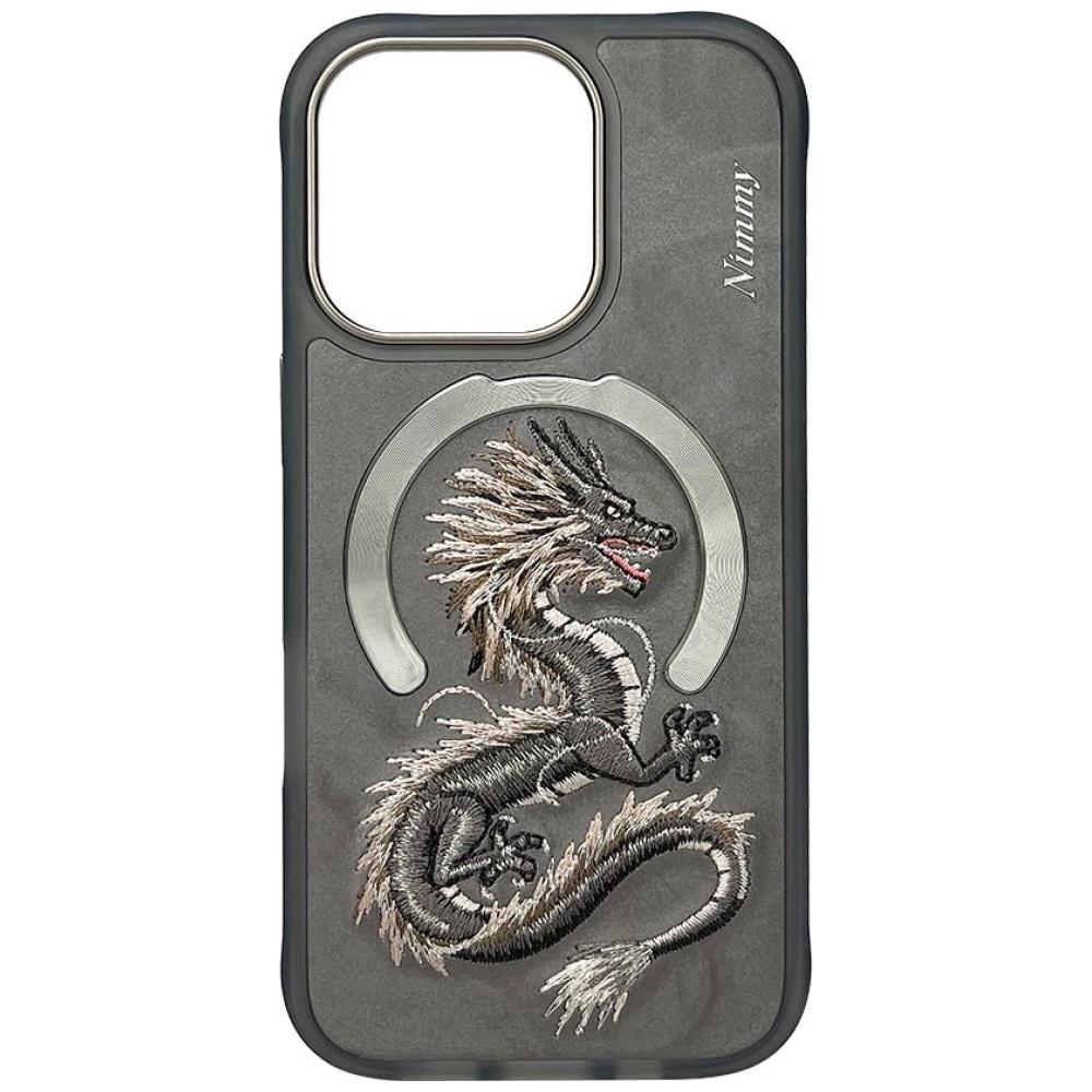 Etui Do iPhone 16 Pro Nimmy Dragon MagSafe Szare