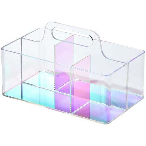 

King Jim Desk Organizer, Lumiria Acrylic Storage Box with Handle, 7590