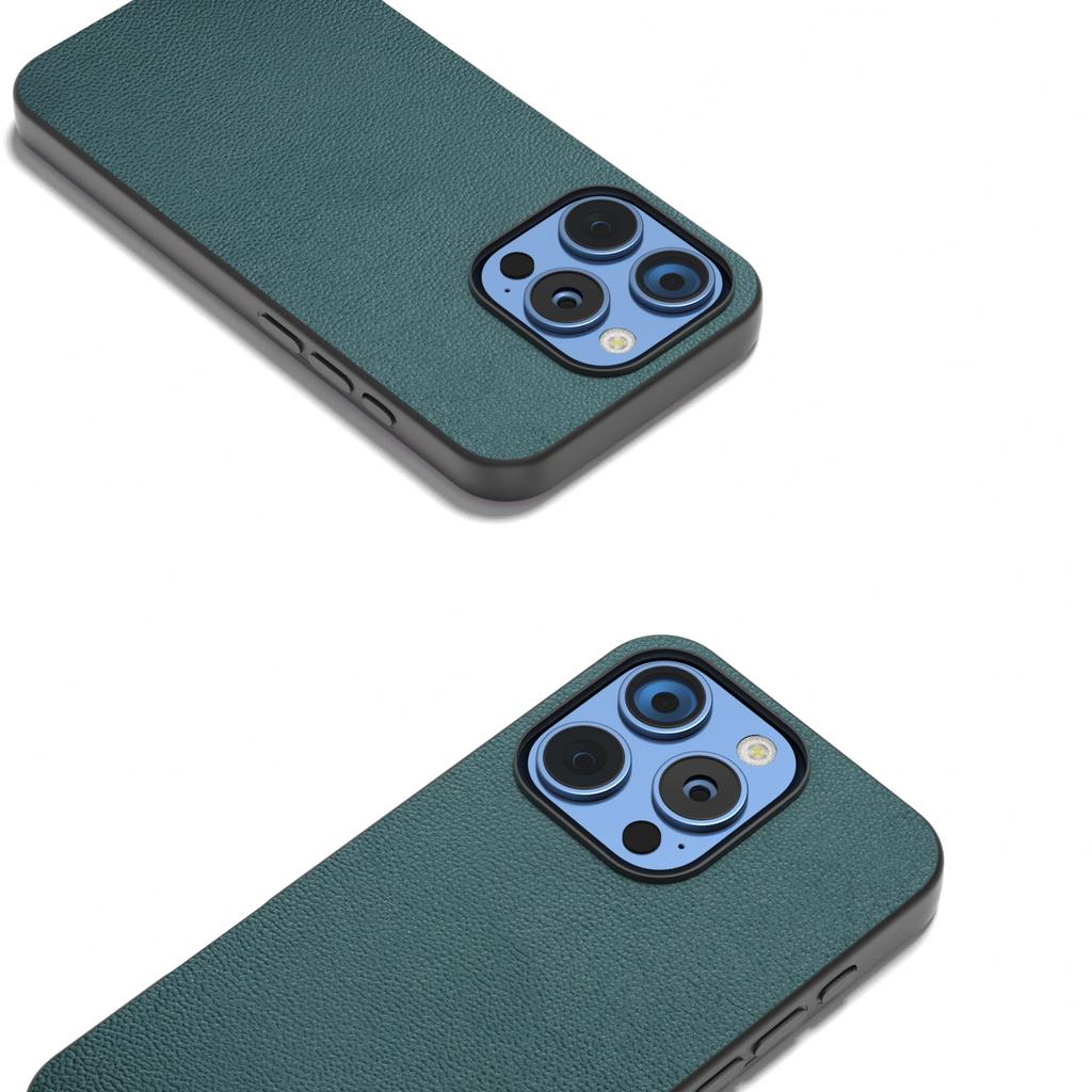 ABEEL For iPhone 16 Pro Max Case Genuine Cow Leather Coated PC+TPU Phone Cover
