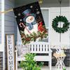 1PC Christmas Snowman and Cardinal Double-Sided Garden Flag Polyester Outdoor Lawn Decoration, No Electricity Needed
