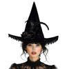 Witch Hat Roses Decoration Hat Carnivals Masquerades Hat Women's Halloween Hat Costume Accessory