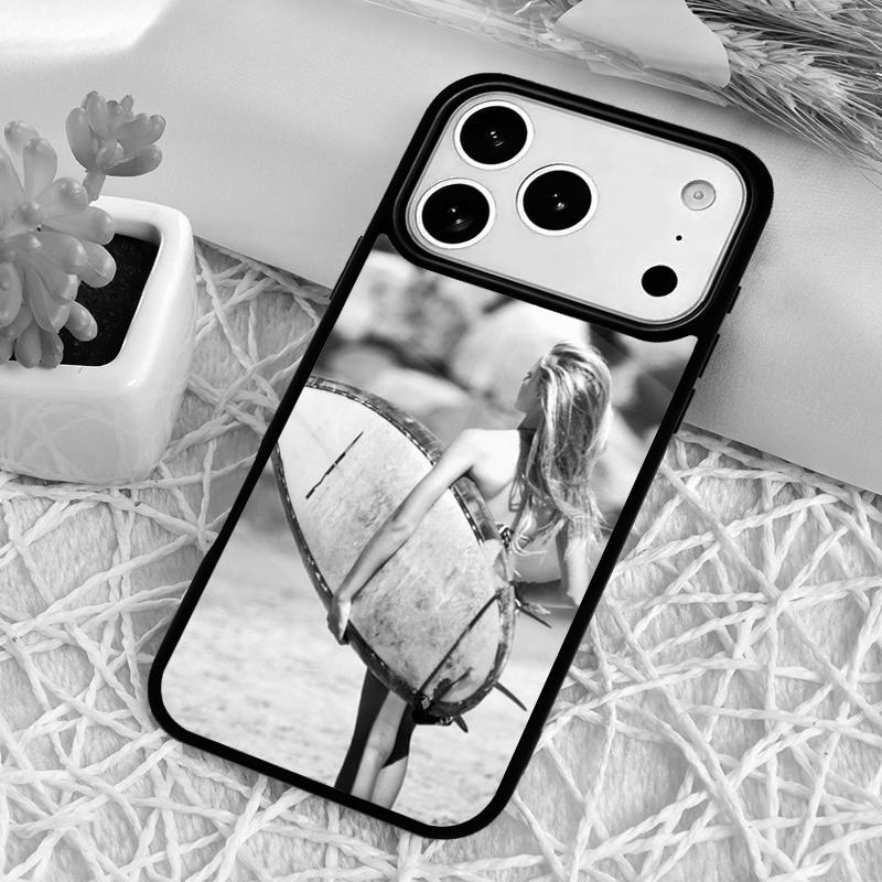 

Surfboard Surfing Surf Girl Shockproof Phone Case for iPhone 17 Air 16e 15 11 12 14 13 Pro Max Cover Coque iPhone 15