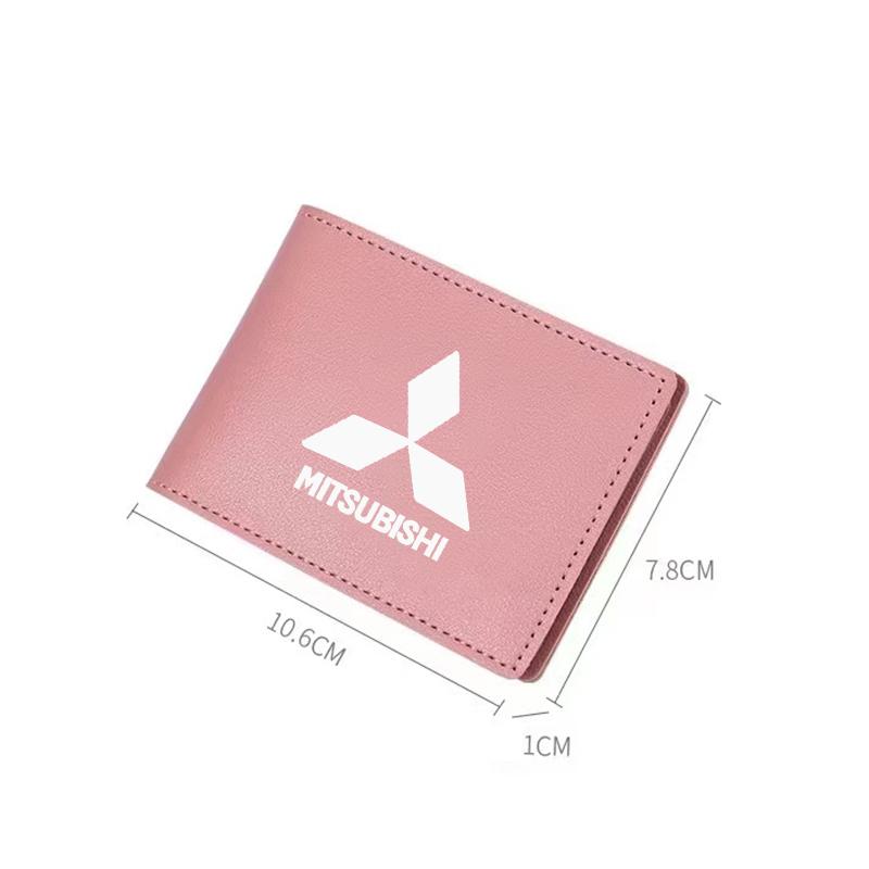 PU Leather Credit Card Case Car Driving Documents Protective Case For Mitsubishi Asx Lancer Outlander Pajero Ralliart