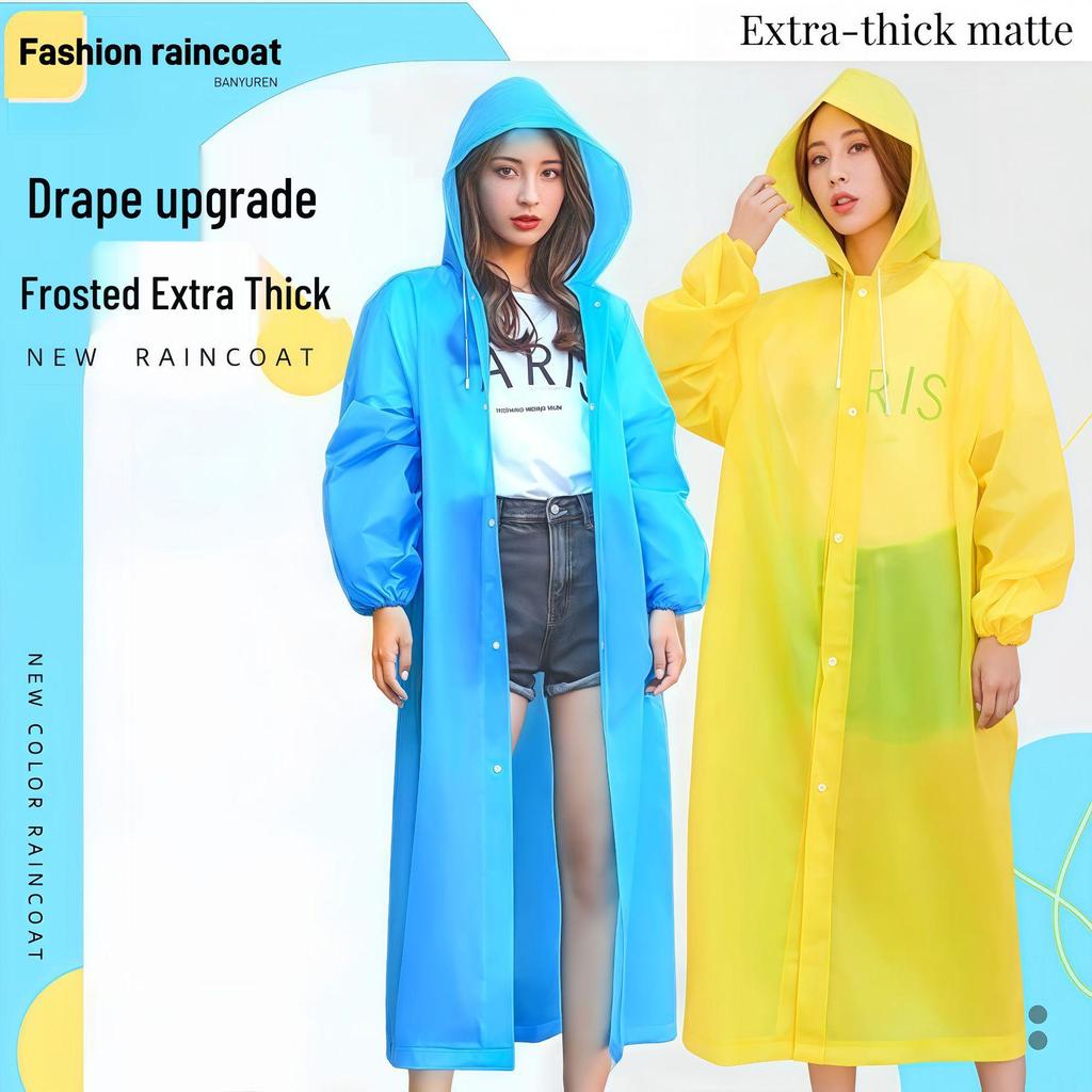 Reusable Full-Length Women's Raincoat for Outdoor Use