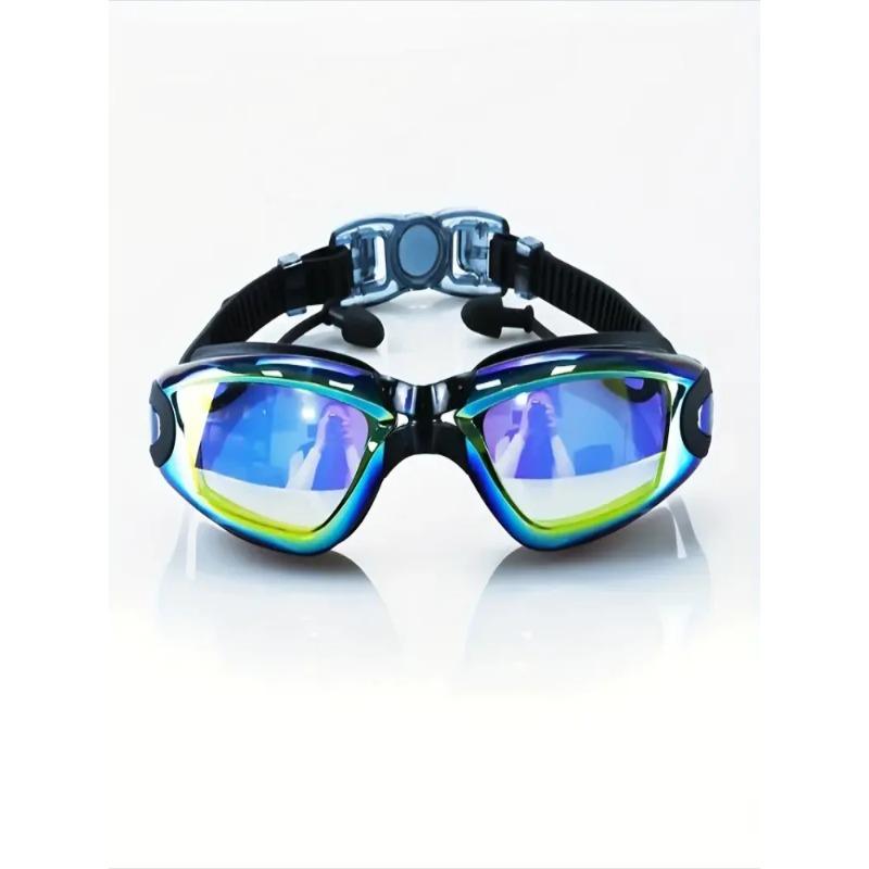 

1 шт. Плавательные очки с большой оправой и берушами, водонепроницаемые, с защитой от запотевания, взрослые плавательные очки, плавательные очки