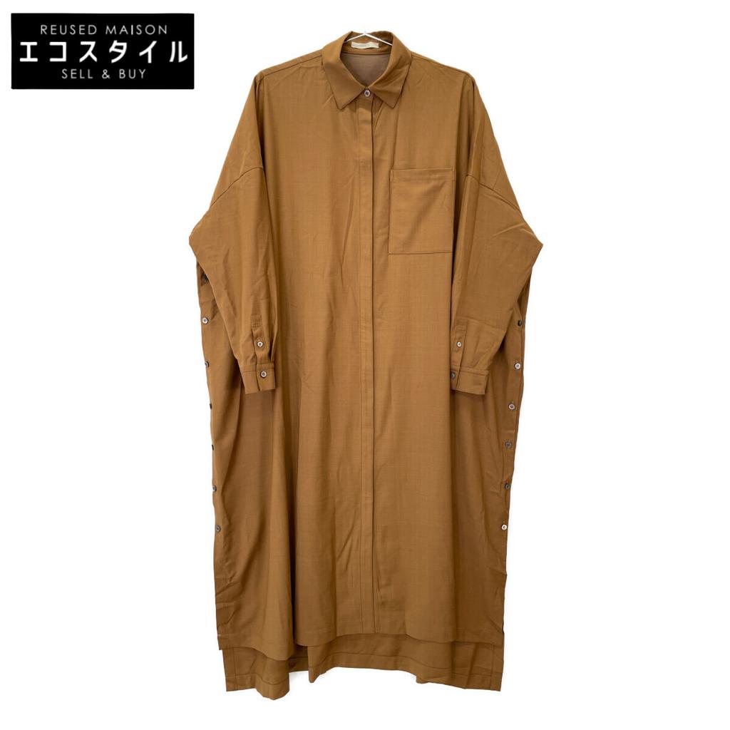 LE PHIL 534-9240910 Brown Drey Wool Shirt Collar Dress dress 0 BrownUsed