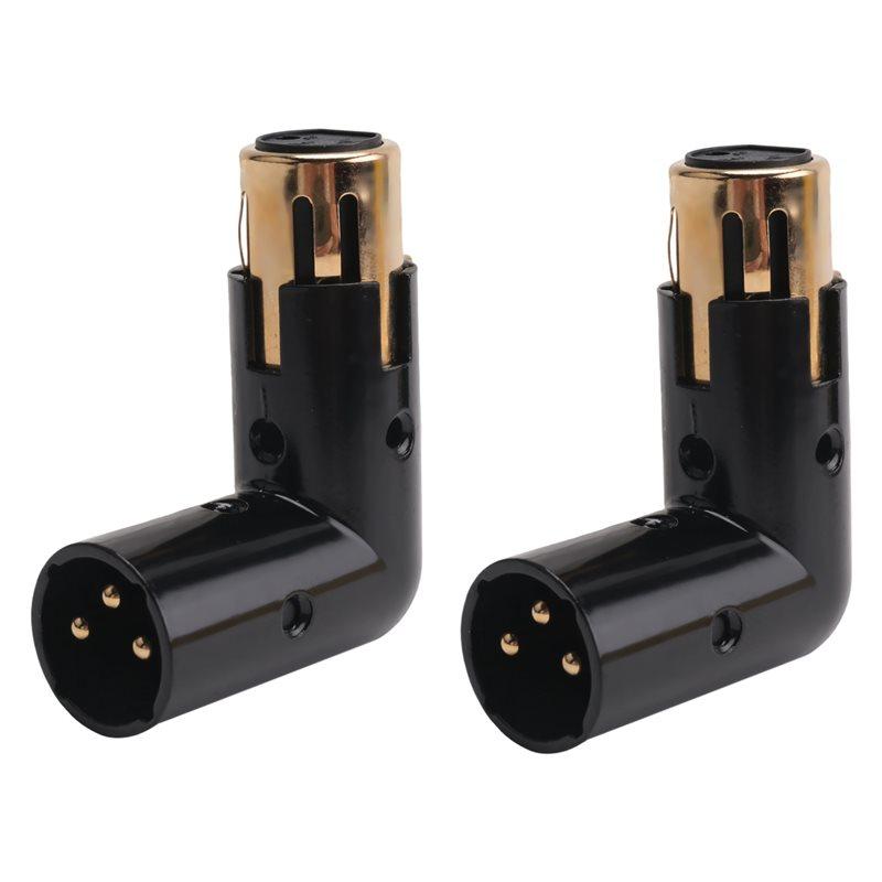 

ABUL-2PCS Audio Adapter Plug Adjustable Male To Female Right Angle XLR Adapter Plug (XLR 90 Degree Adapter) чёрный