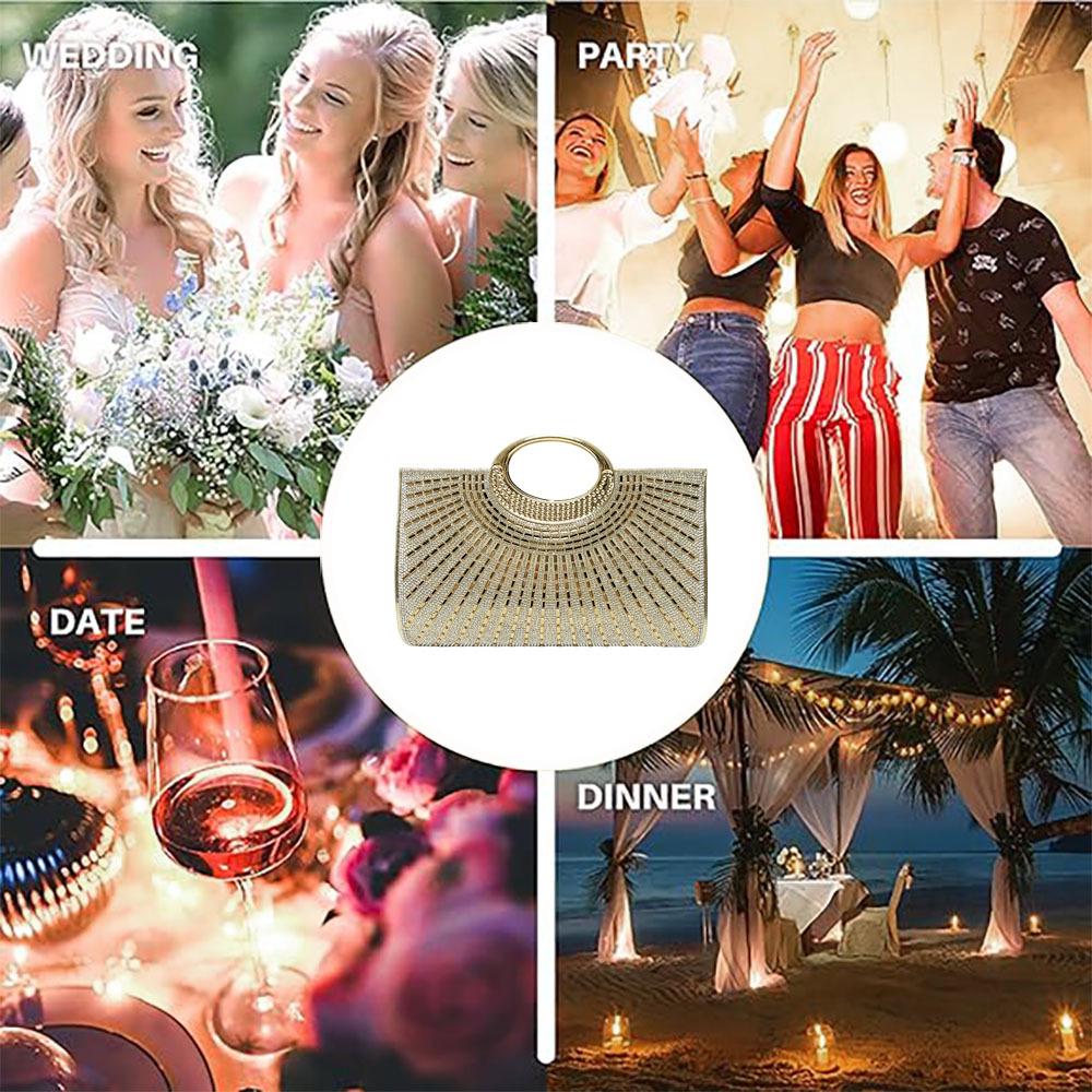 Luxury Rhinestone Retro Evening Handbag: Fashionable European & American Crossbody Chain Bag