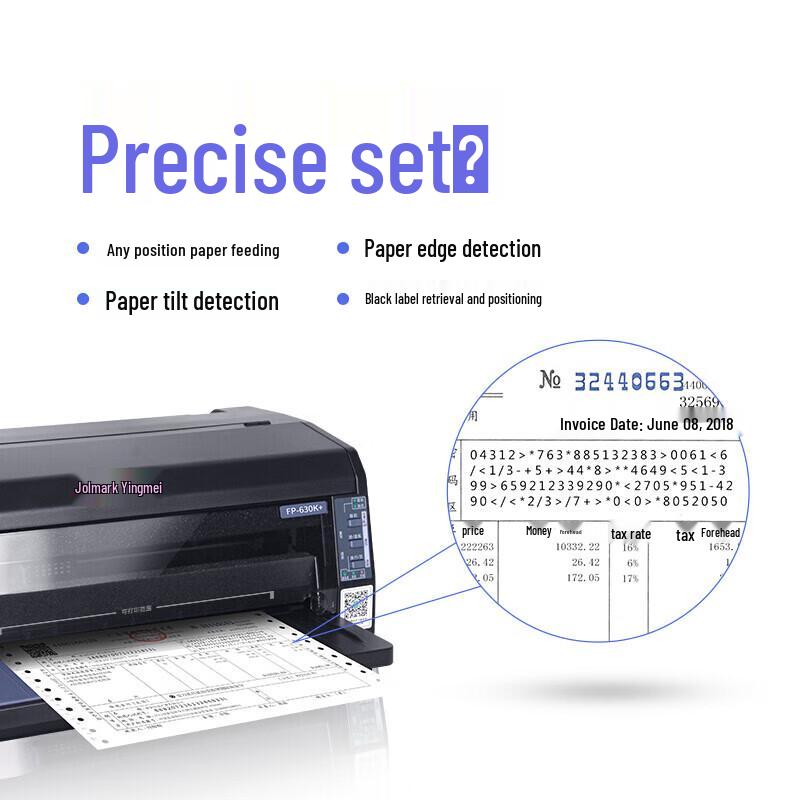 Jolimark FP-630K+ 24-Pin Multi-Function Dot Matrix Printer CN plug (adapter included)