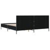 Black Bed Frame 200 x 200 cm Particleboard and Metal