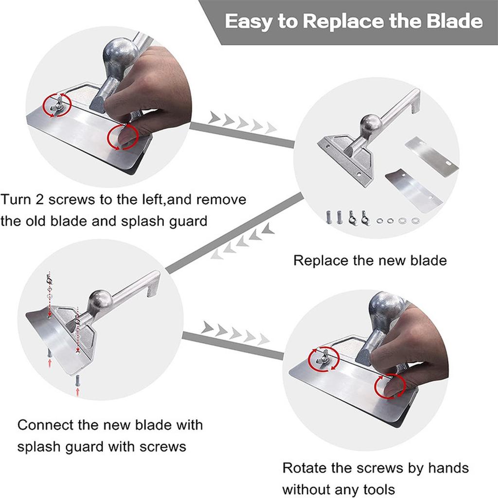 4,Pack Grill Replacement Blades Stainless Steel Grill Squeegee Heavy Duty Outdoor Grill Cleaning Tool