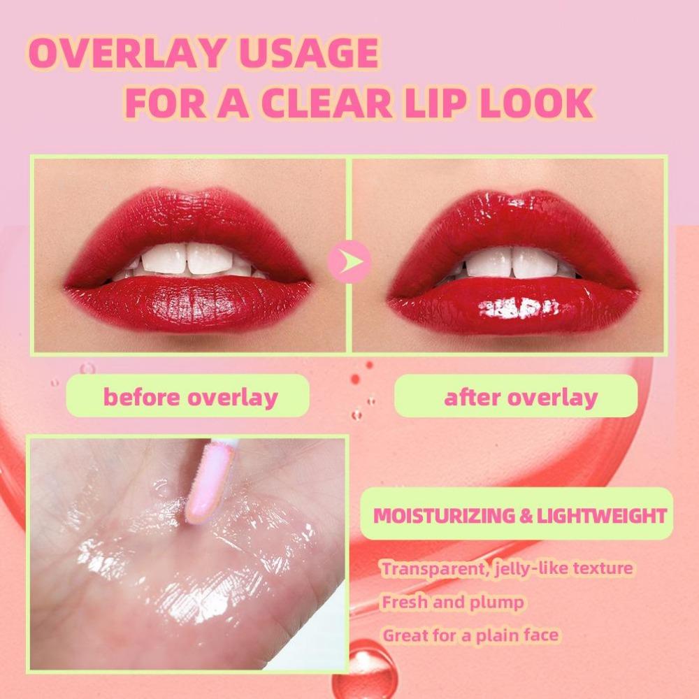 Feuchtigkeitsspendender und feuchtigkeitsspendender Lipgloss mit Fruchtgeschmack, transparenter Lippenbalsam gegen Risse