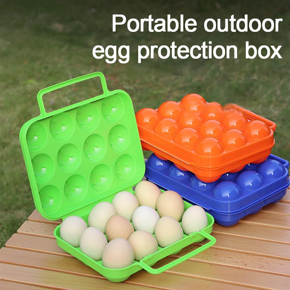 Shockproof Egg Box Portable Egg 12 Grid Storage Box Shockproof Egg Box Necessary For Camping Picnic Thickened Egg Box Travel Outdoor 20 x 19 x 7cm