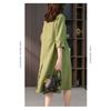 2026 Lockeres Freizeit-Hemdblusenkleid Sommer Neu Koreanische Mode Einreihig Büro Einfache Kleider Revers Tasche Einfarbig Sieben-Viertel-Ärmel Süß Elegant