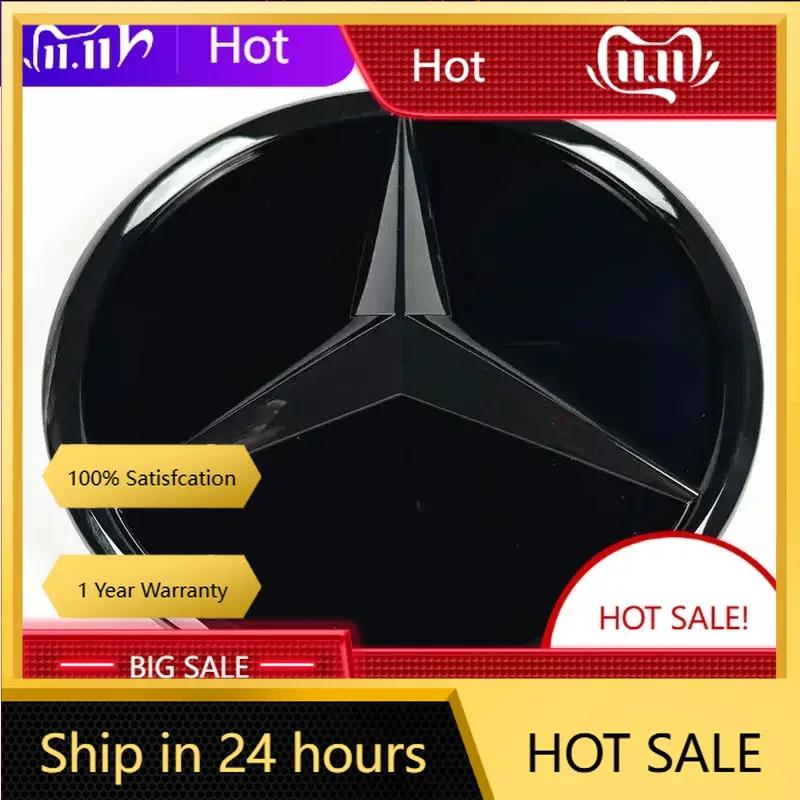 WZKGC1 C200 E200 New 2025 For Mercedes Benz 3d Chrome Black Star Logo Car Front Grille Emblem For Mercedes Benz W205 W212 W207 A B C E