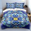 Colorful Mandala Decoration Set Soft Comfortable Duvet Cover Bedding Set Included 1*Duvet Cover & 2*Pillowcases, Gift