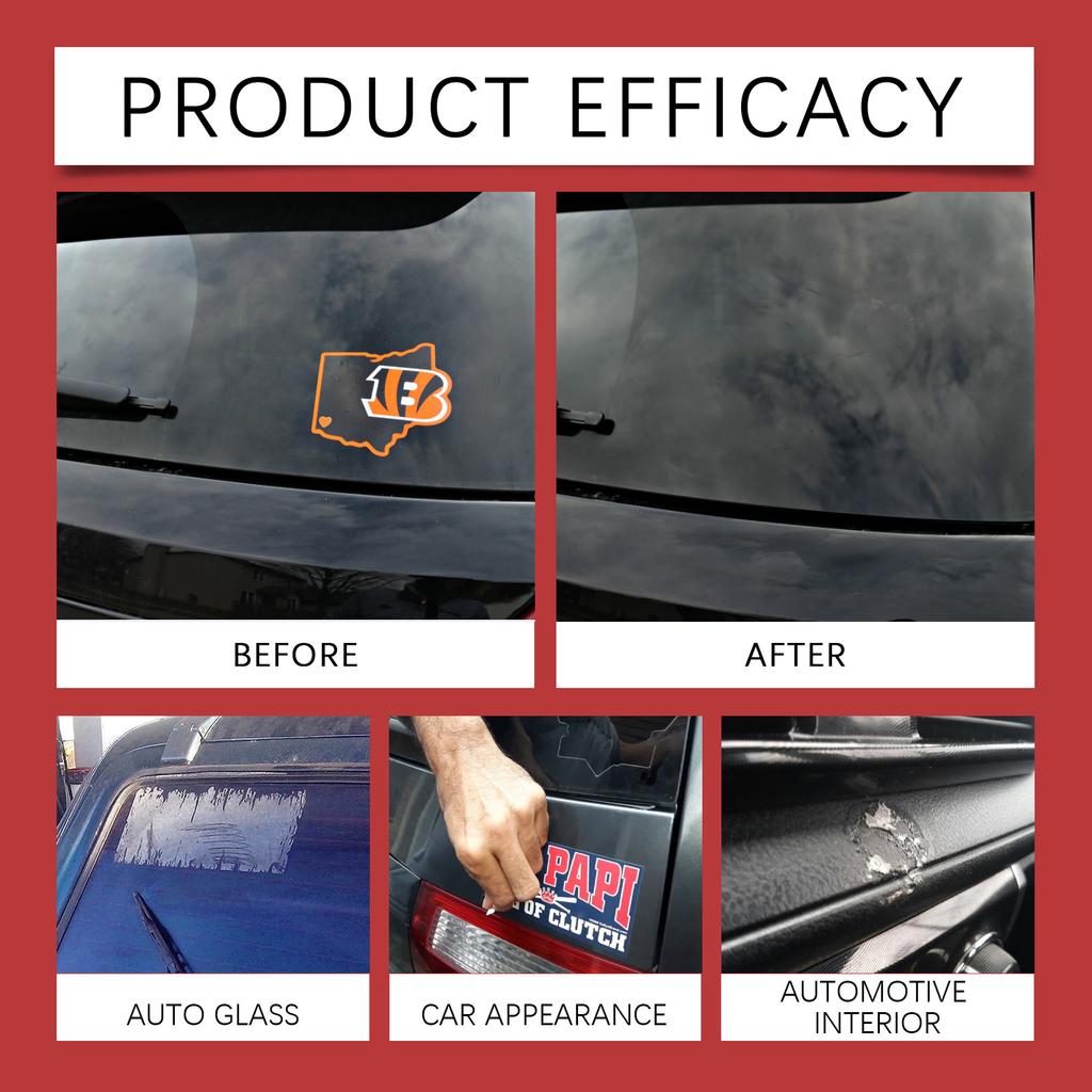 Powerful Automotive Adhesive Remover Spray Dissolves Sticky Tap Glue Decal Residue from Car Glass Metal Plastic Includes Tools