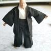1/12 Samurai Kimono Clothes + Scarf for Clown 6" 6 inches 1:12 Action Figure Doll Clothes (Black)