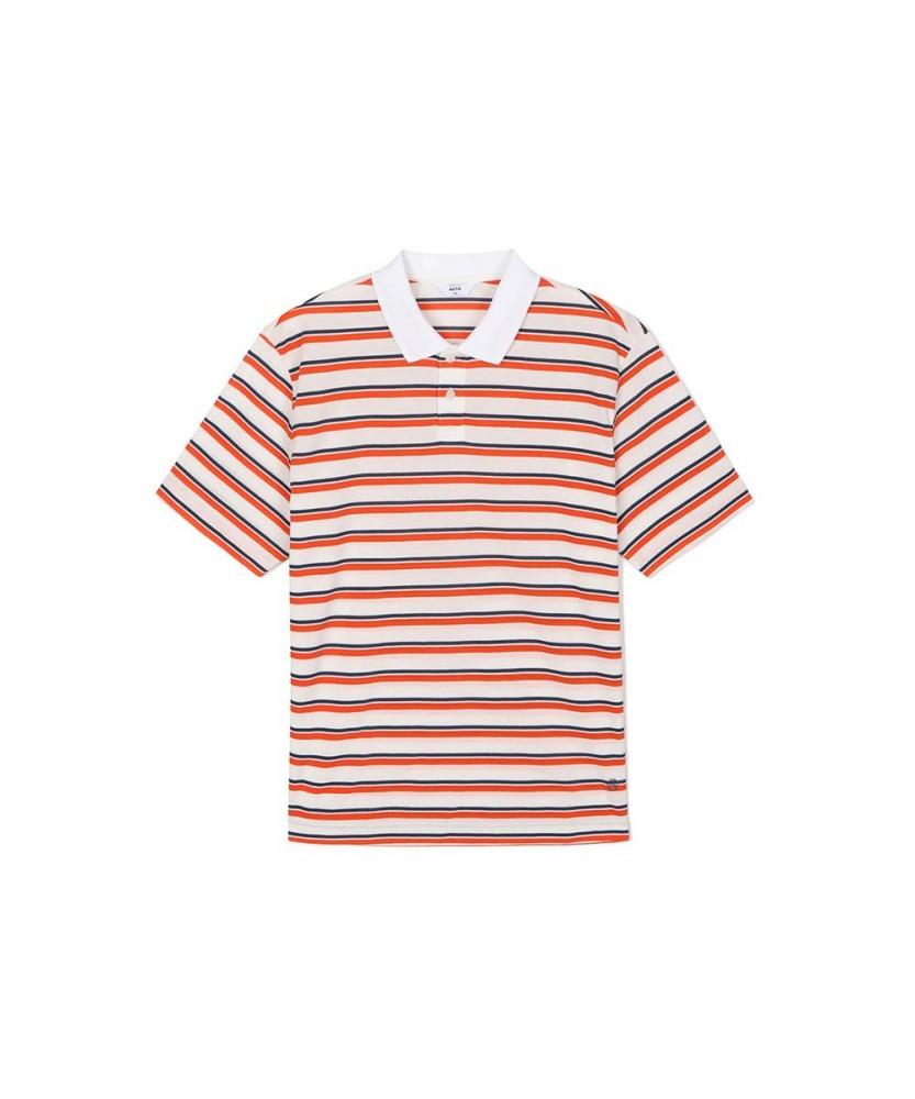NOTIG Cotton Blend Aerocool Striped T-Shirt Orange_Oks2T1Ts102O1