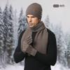 Winter Knit Hat Scarf Gloves Set Men Warm Outdoor Cycling Cold Weather Accessory