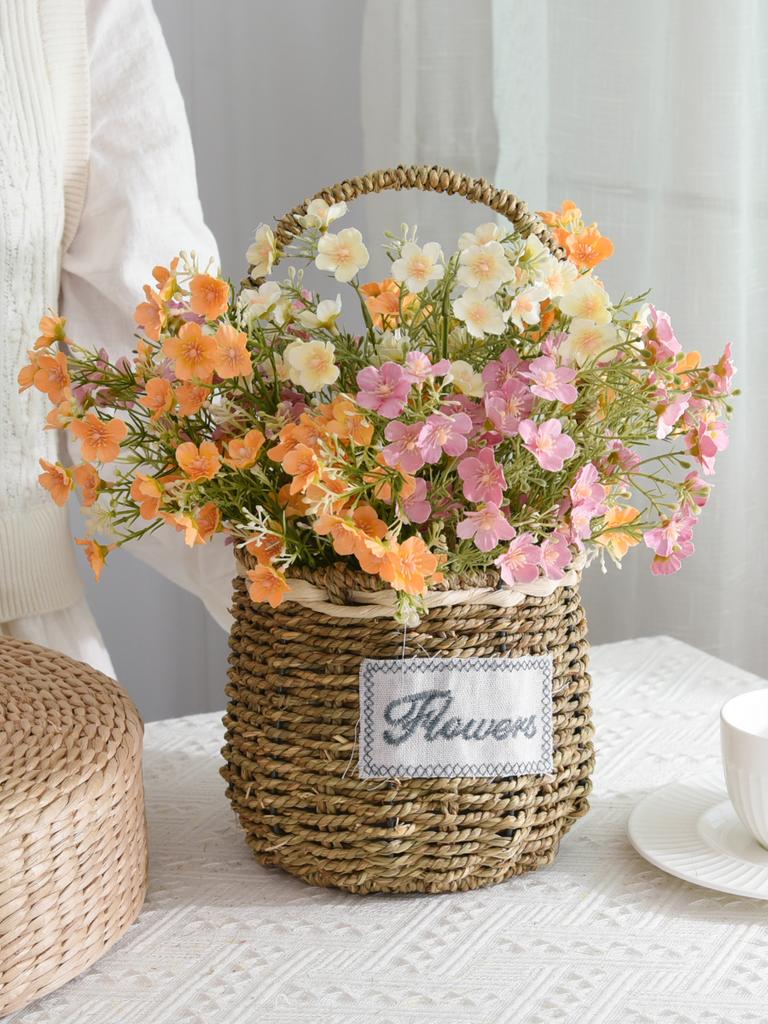 Rustic Flasket Set Artificial Flowers Dried Flowers Living Room Desktop Floral Art Decorations Small Floral Pattern Tia...