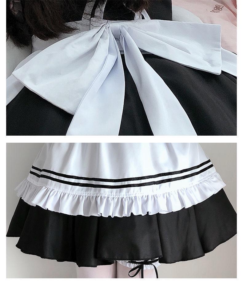 Japanisches Maid-Outfit: Süßes Lolita-Schülerinnen-Kleider-Set in Übergröße für den täglichen Gebrauch.