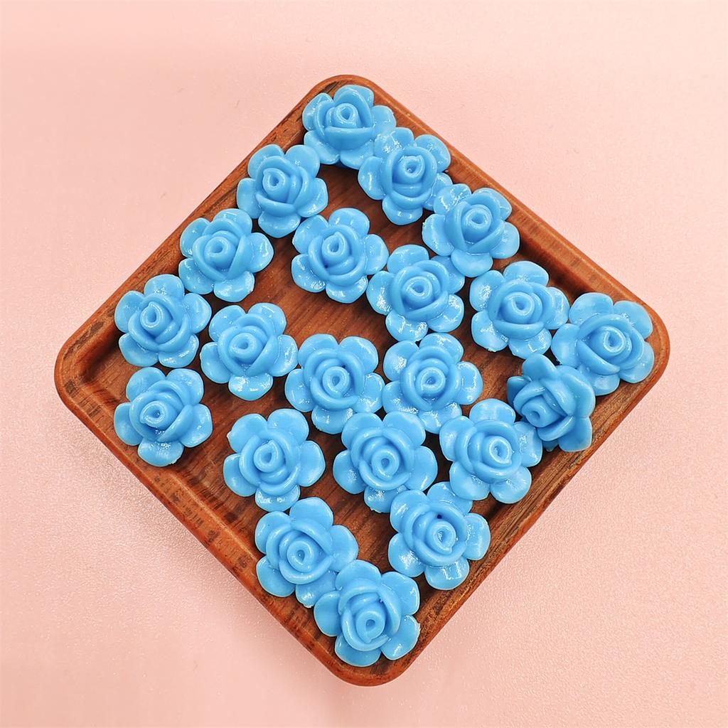 100 Stück Bonbonfarbene lose Perlen, Rosenblüten-Perlen, mehrfarbig, Schmuckzubehör, DIY-Perlen, handgefertigte Materialperlen zum Basteln