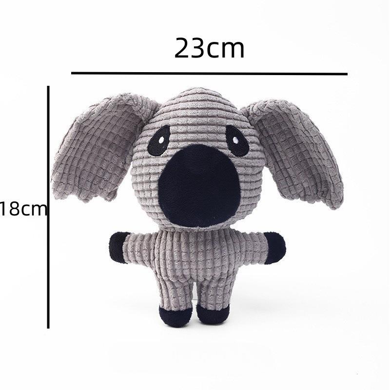 Corduroy Animal Shaped Pet Squeaky Chew Toy for Dogs & Cats
