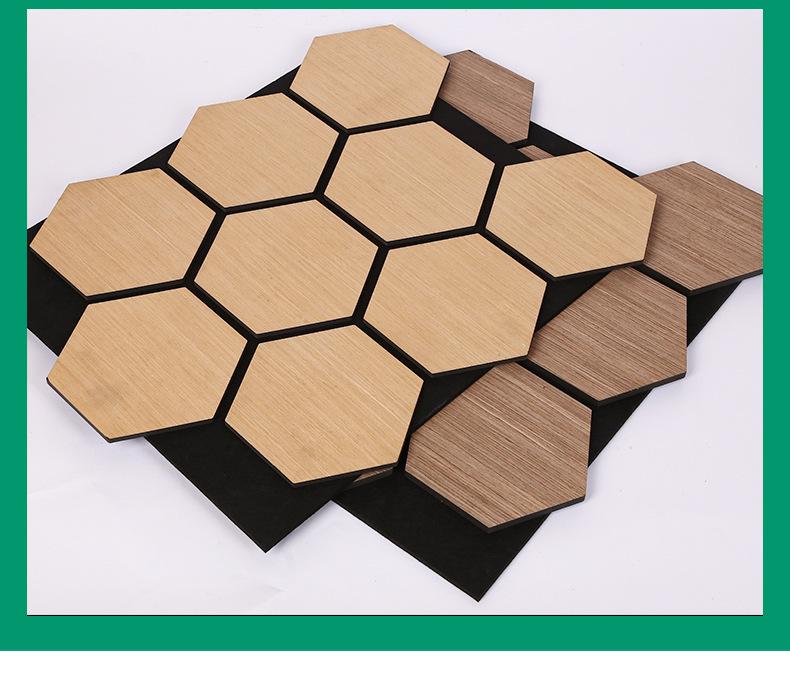 Hexagonal Wooden Sound Absorbing Panels for Decorative Wall Insulation