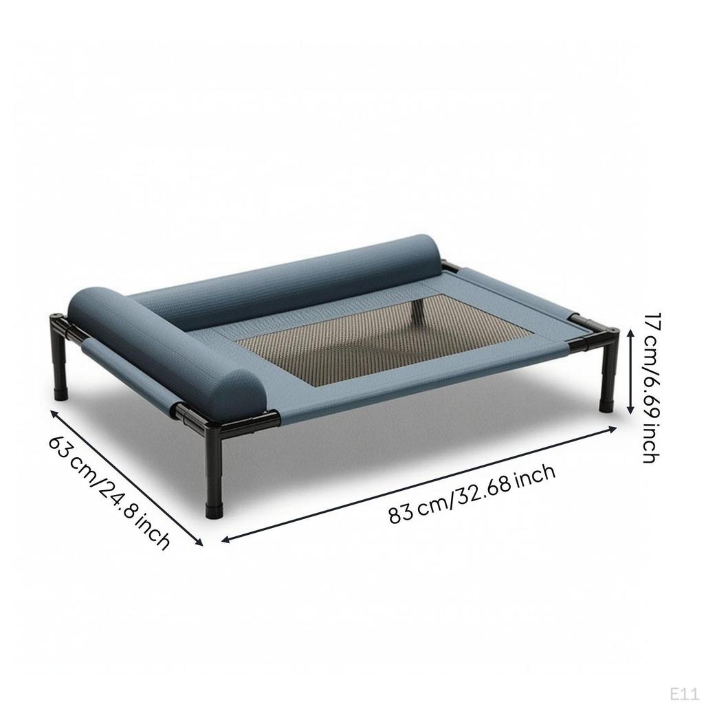 Elevated Pet Bed with Bolster Breathable Mesh Center Padded Ventilated