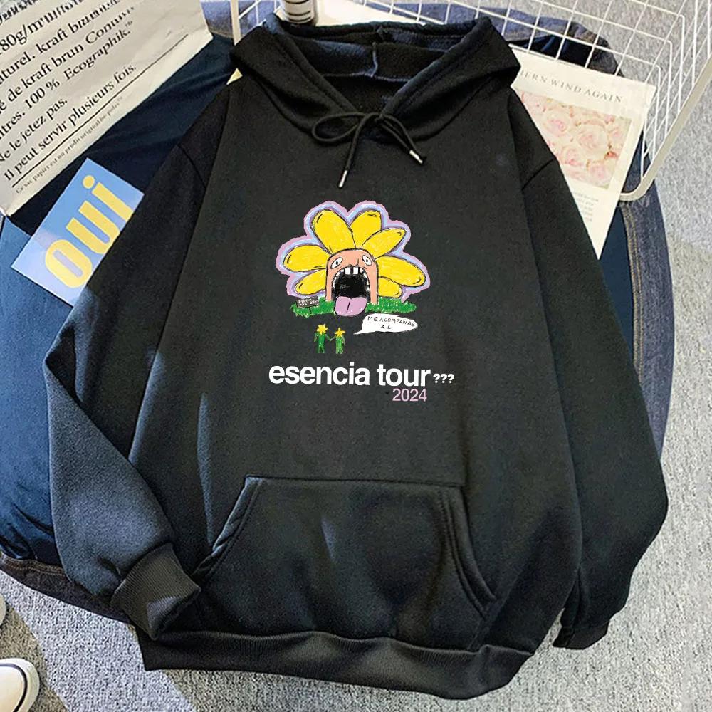 

Цветочные мультяшные графические толстовки Humbe Esencia Tour 2024 Толстовки с принтом певицы Одежда Ropa Hombre Sudaderas Зимняя толстовка с капюшоном XS чёрный