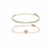 Light Luxury, Sparkling, Stackable, High-end, Rose Gold, Synthetic Cubic Zirconia Alloy Bracelet, Women's Style C387C626