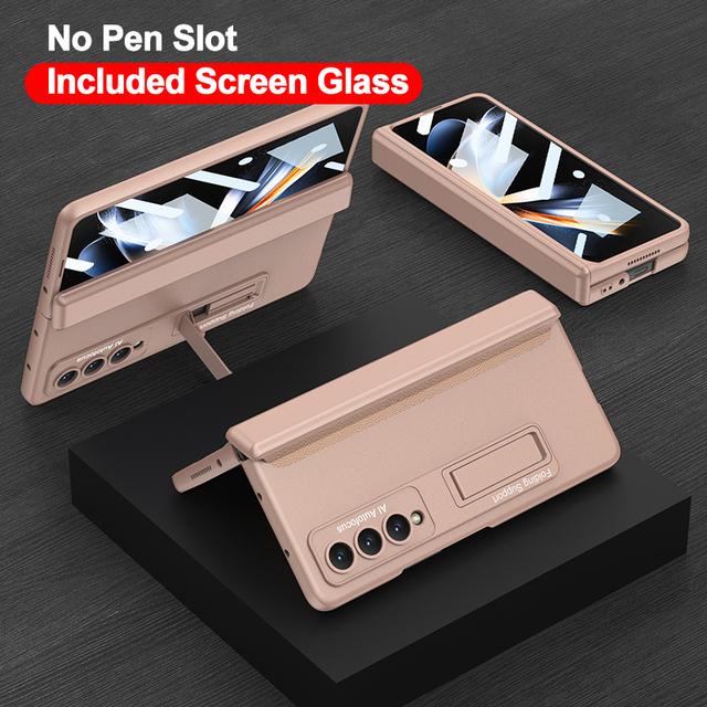 

Чехол для Samsung Galaxy Z Fold 4 5g, дизайн чемодана, магнитный держатель на петлях, чехол для Galaxy Z Fold4 со стеклянным чехлом для экрана for Galay Z Fold 4