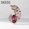 Exquisite Damen Herren Mode Voller Kristall Blume Glänzend Broschen Abzeichen Elegante Dame Strass Luxus Boutique Anstecknadel Zubehör
