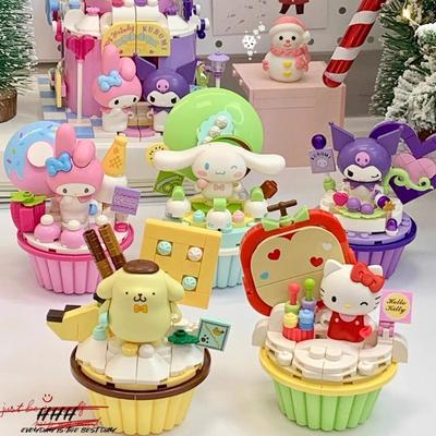 Sanrio Τουβλάκια Hello Kitty My Melody Cinnamoroll Pompompurin Kuromi Σχήμα Τούρτας Μίνι Τουβλάκια Φιγούρες Για Χριστουγεννιάτικο Δώρο