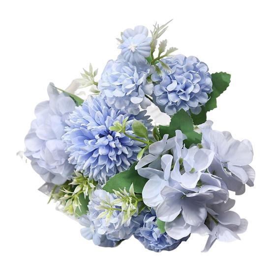 1/5/6Pcs Artificial Rose Bouquet 7 Fork Fake Silk Flower with Green Leaves Home Wedding Party Table Centerpiece Indoor Outdoor Faux Bloom Decoration