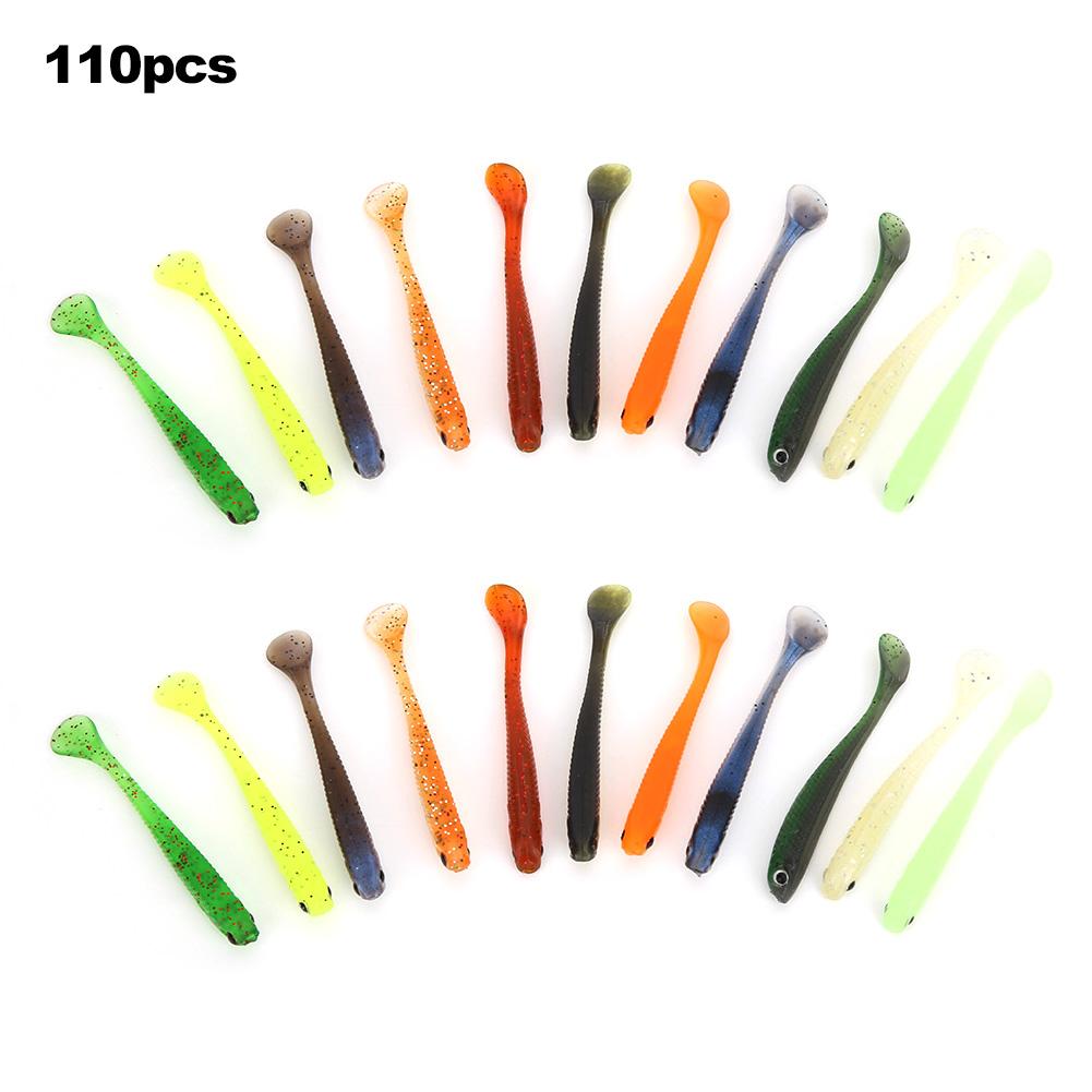 55mm Simulation Artificial Small Fish Soft Fishing Lure Baits with T Tail Accessory