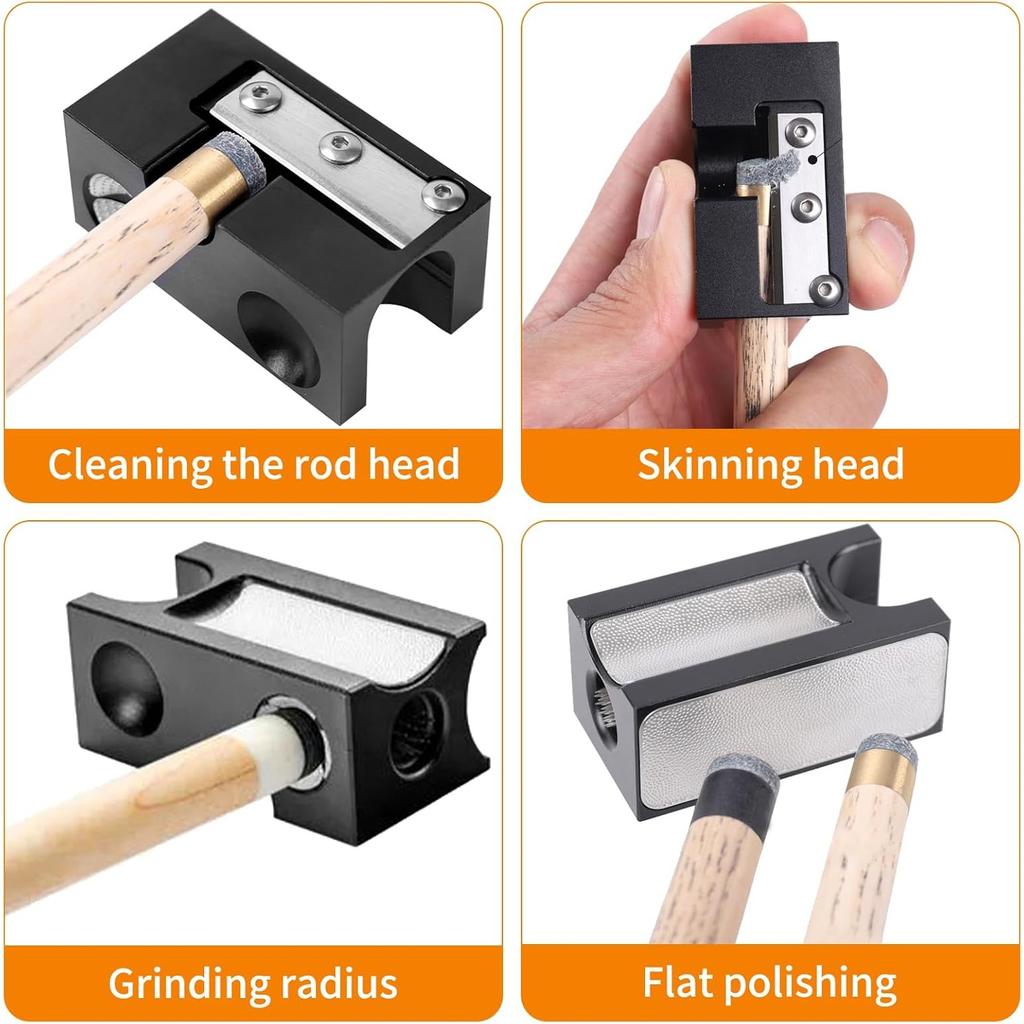 8 In 1 Billiard Tip Tool, Multifunctional Tip Repair Shaper, Cue Pinprick Blade Accessory, Billiards Pool Cue Puntali Repair Tool