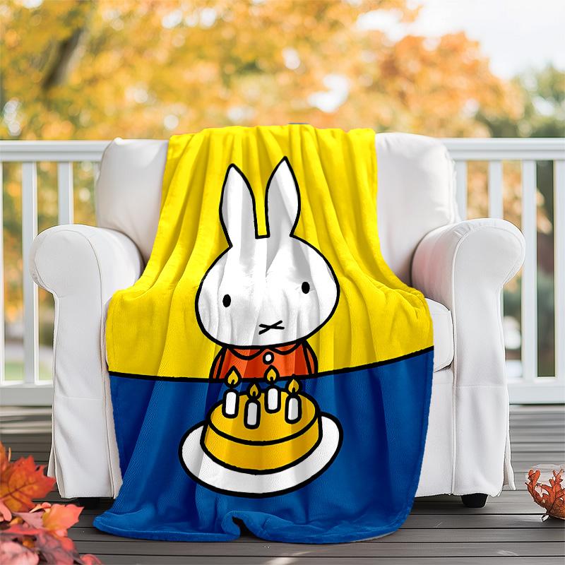 1pc Miffy1 Theme Blanket - Digital Print, Polyester, Cozy for All Seasons, Perfect for Outdoor, Camping, and Travel