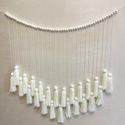 Presilha de Cabelo com Franjas Estilo Nórdico Boêmio Armazenamento Decoração Tecida à Mão Pendurada na Parede Decoração de Parede para Casa