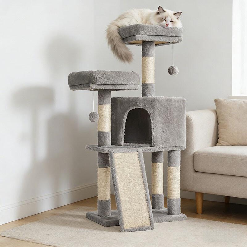 Dienmern Integrated Cat Tree & Condo with Sisal Scratching Post