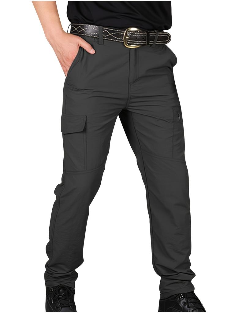 Men's summer tactical trousers combat anti-splashing multi-bag wear-resistant solid color overalls trend spot