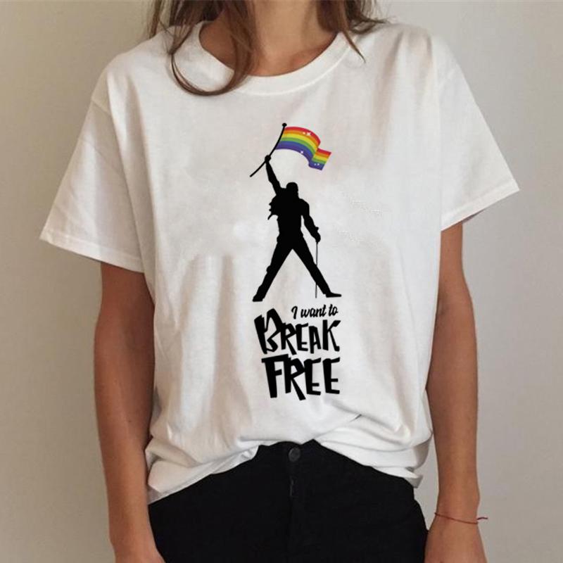 Camiseta feminina topos lgbt t camisa do orgulho gay lésbica arco-íris camiseta harajuku camiseta ullzang engraçado tshirt 90s topos roupas