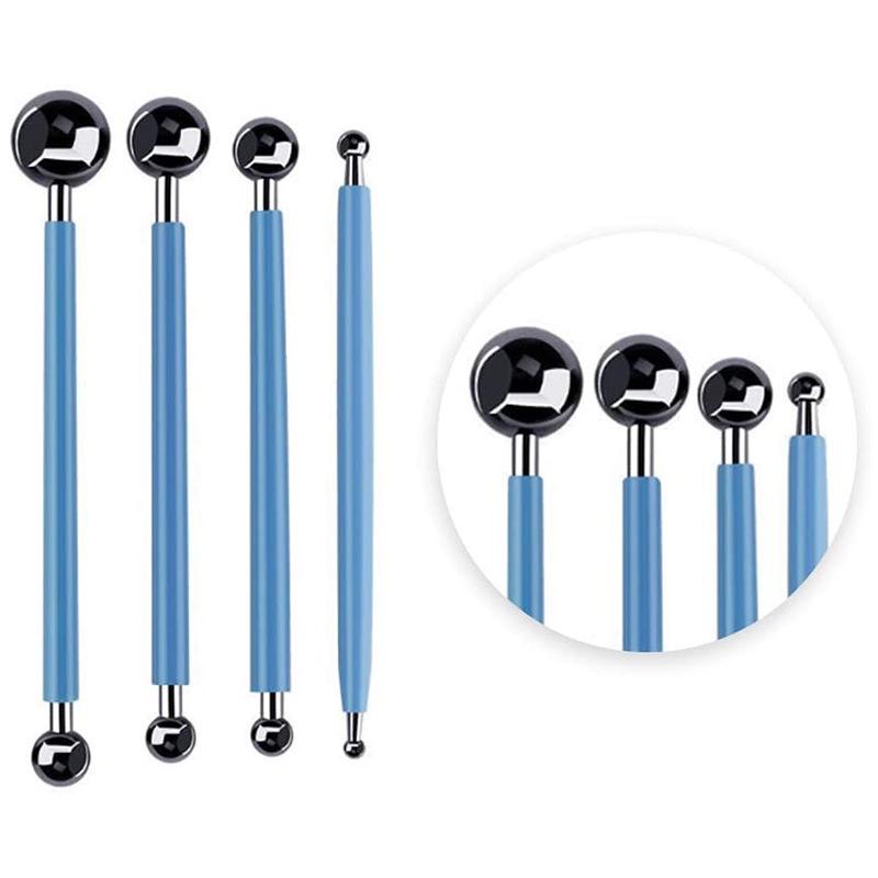 Exclusive Pottery Sculpting Tools: Steel Ball Rod & Silicone Pen Carving Set
