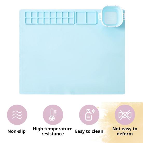Silicone Craft Mat with Collapsible Non-Stick Portable Surface Easy Maintenance Cup DIY Folding Painting