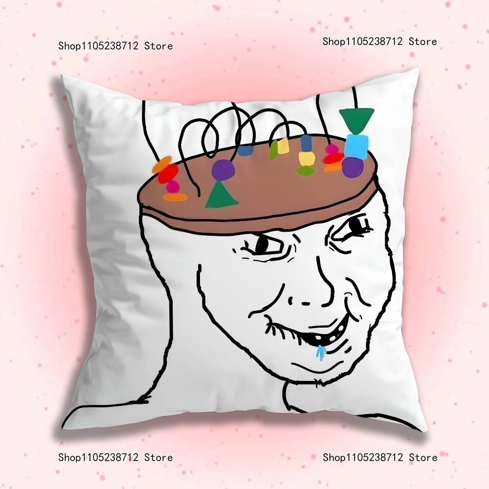 Wojak Soyjak Its Over Funny Meme Pillow Covers Cartoon Sofa Decorative Home Double-sided Printing Short Plush Cute Cushion Cover