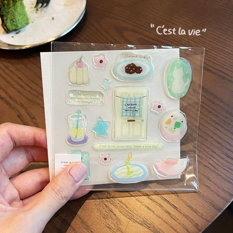 Cyansea Cute 3D Cat Jelly Stickers - DIY iPad, Phone Case, and Journal Decoration