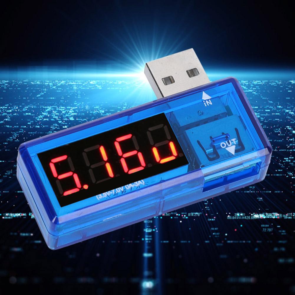 2PCs USB Detector Current Voltage Tester Voltmeter Ammeter Portable for Mobile Phone  