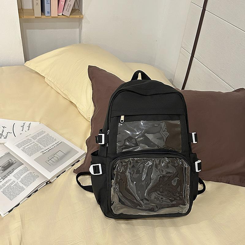 Schoolbag Campus Large Capacity Junior High School Student Backpack Transparent Zagu Ba Pain Bag 10cm Baby Bag JK School Bag Female