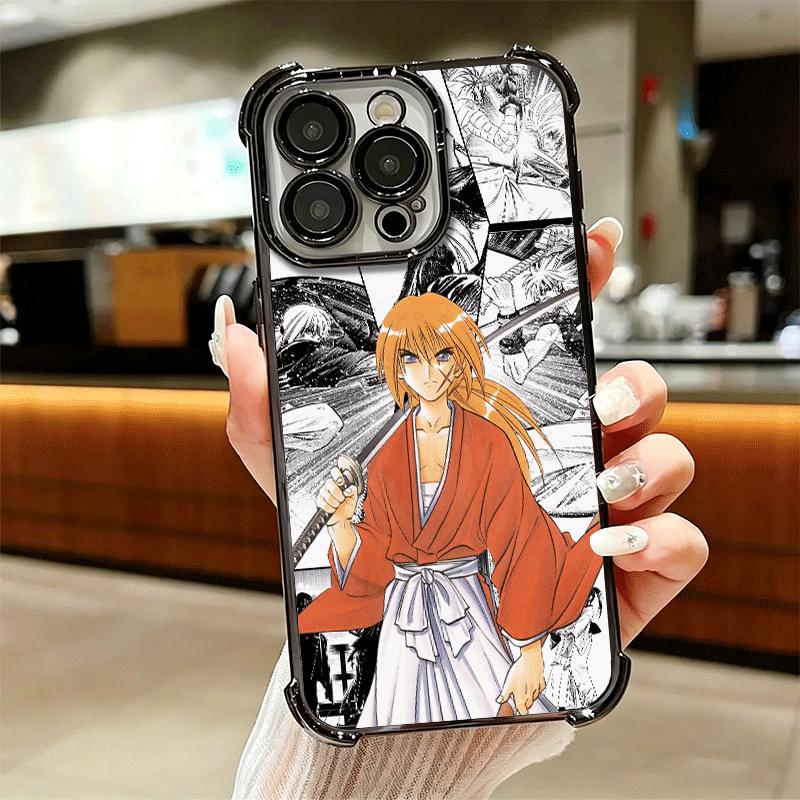 Rurouni Kenshin Anime Soft Phone Case For iPhone 15 16 17 Air 14 Pro Max 16E Plus 13 12 Mini Plating Anti-Fall Fundas